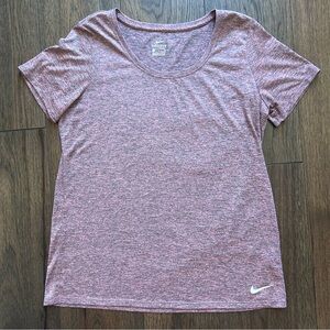 Nike Women's Pink and Grey Dry Fit Top